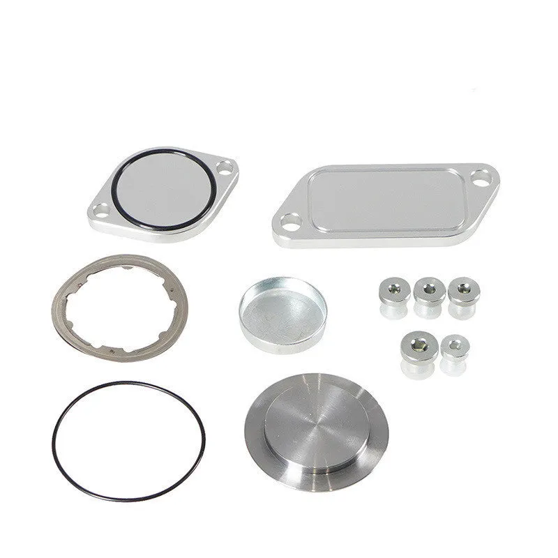 Silver aluminium alloy automotive valve cover for cooler exhaust gas recirculation plug replacement