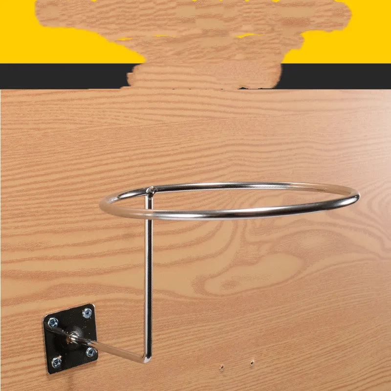 White frame helmet holder wall mounted with a bicycle helmet