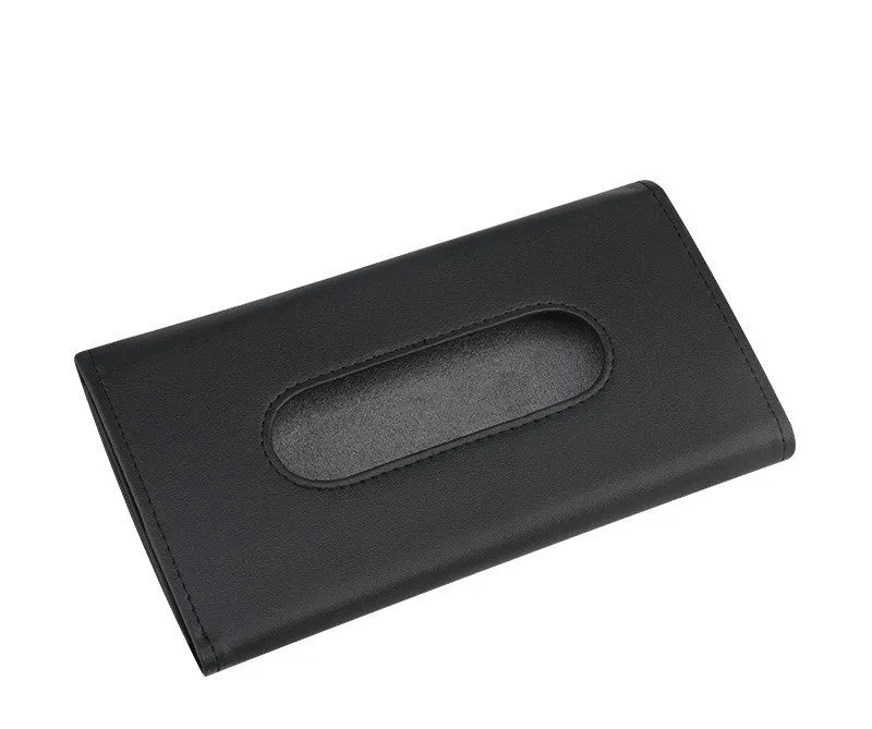 Car tissue hanging holder in PU leather black khaki pink with or without paper towels