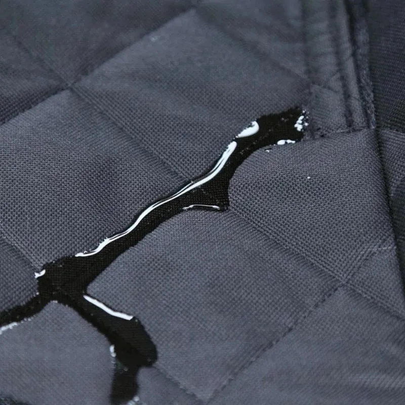 Black Oxford cloth car pet mat measuring 135x120cm with zipper fastening for rear seat protection