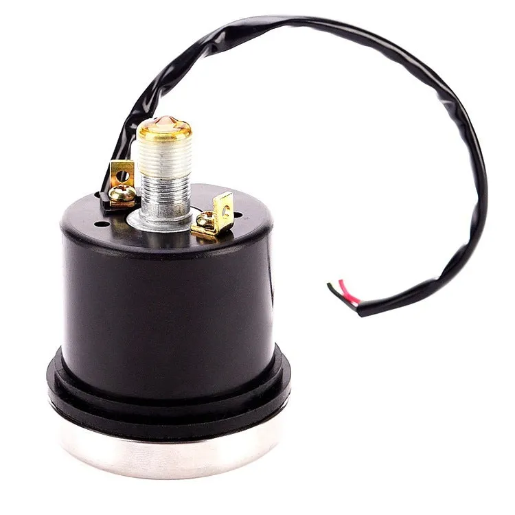 Round black electroplated iron motorcycle mechanical speedometer with dual km/h and MPH scales, 61.5mm diameter, 52mm mounting hole