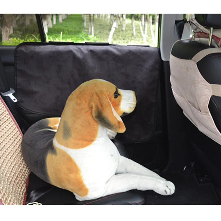 Suede car door mat protective cover in black, grey, and khaki for rear seat and window cushion, 71x56cm