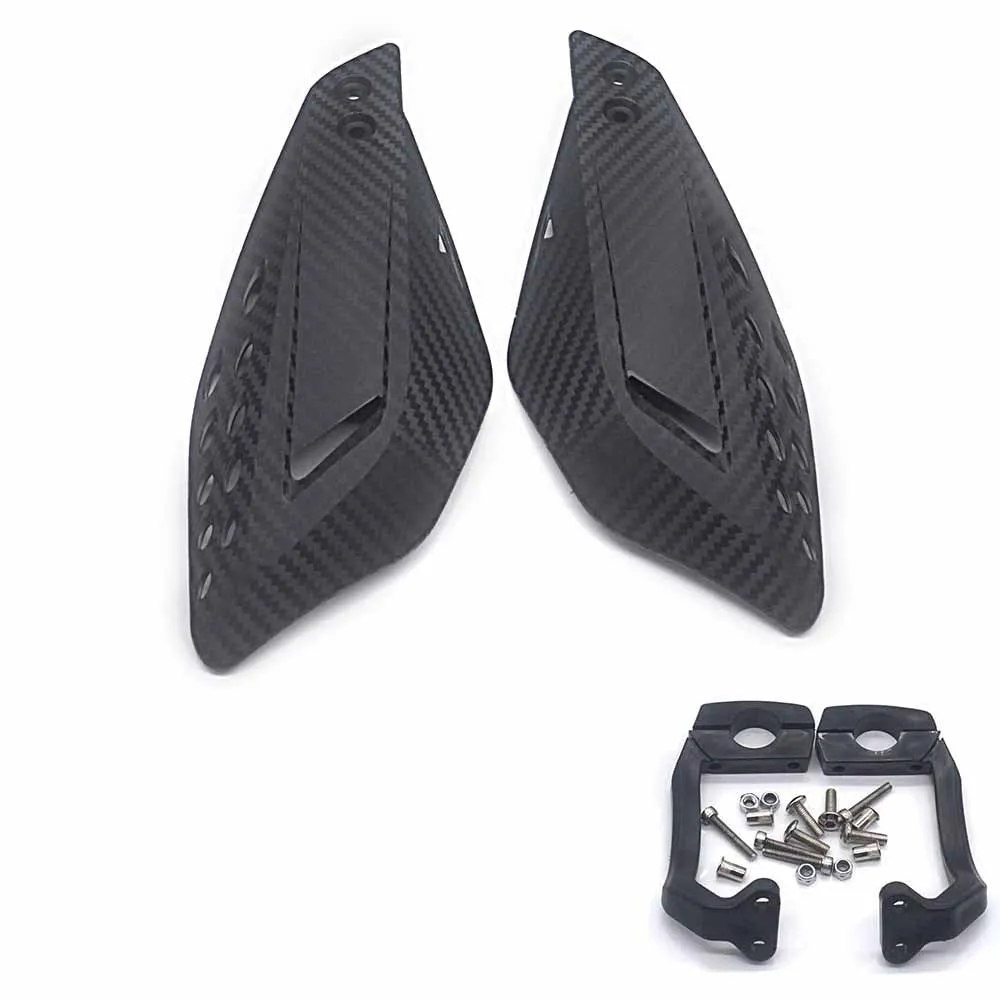 Pair of black ABS plastic motorcycle hand guards for 7/8 inch handlebars with left and right sides visible and screw accessories