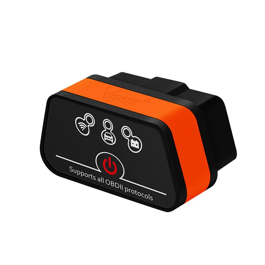 Vgate iCar 2 ELM327 Bluetooth OBD2 diagnostic tool plugged into vehicle OBDII port