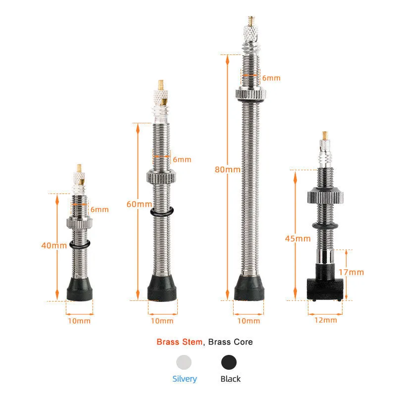 Deemount aluminium tubeless bicycle valve with copper core and alloy cap in black colour