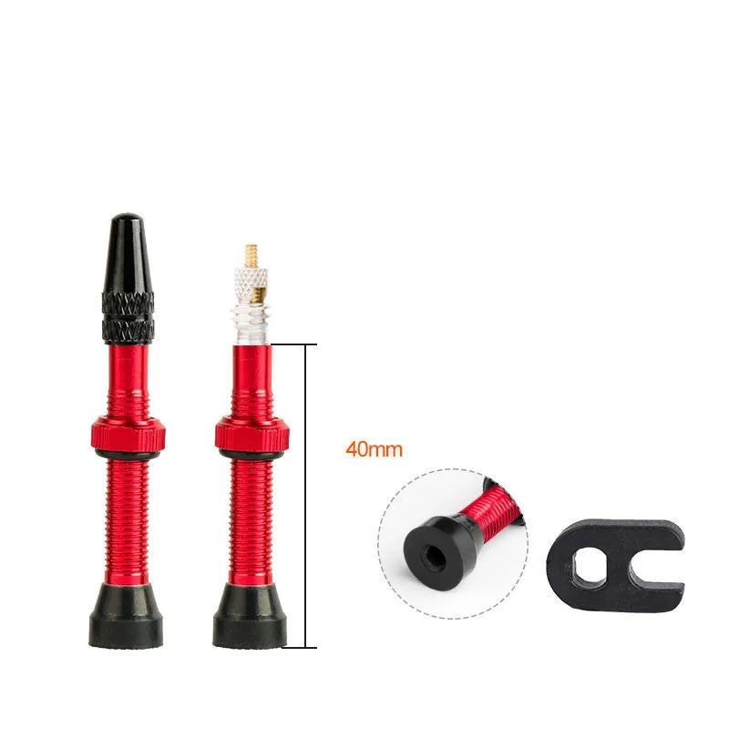 Deemount aluminium tubeless bicycle valve with copper core and alloy cap in black colour