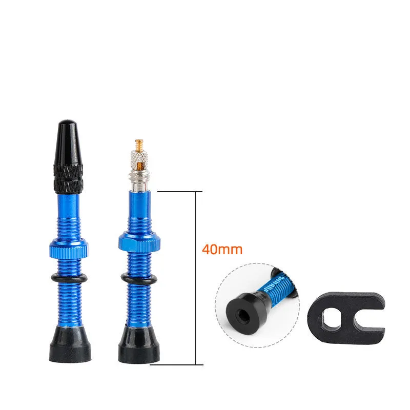 Deemount aluminium tubeless bicycle valve with copper core and alloy cap in black colour