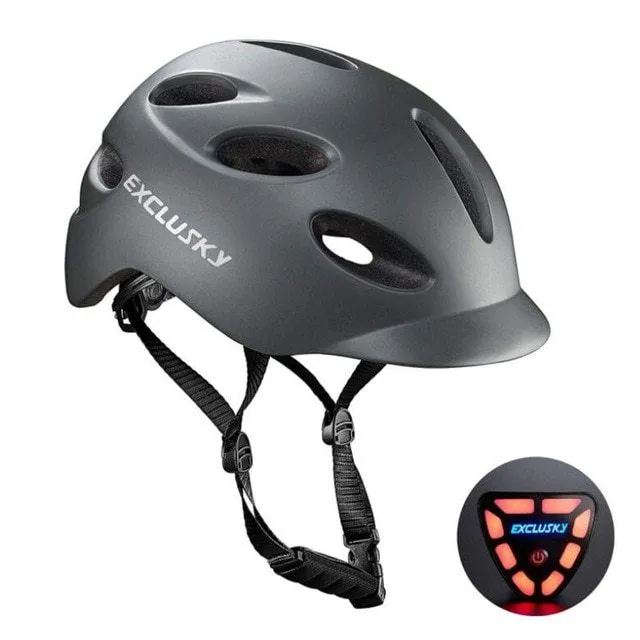 Electric LED cycling helmet with tail light, In-Mold PC shell and EPS liner, available in multiple colours and sizes M/L