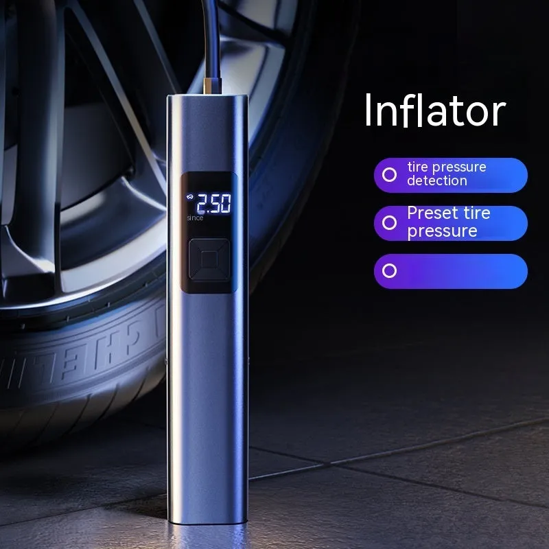Wireless digital display car air compressor and vacuum cleaner unit with accessories