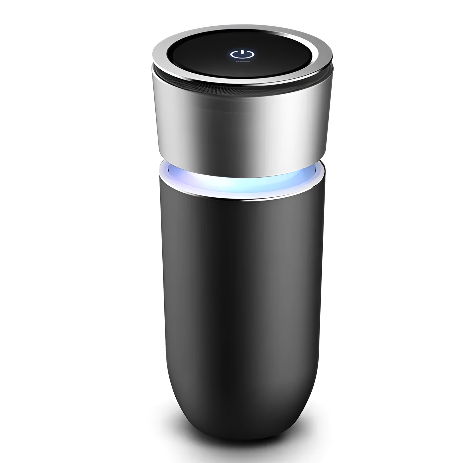 USB negative ion car air purifier 75x75x165mm on a car dashboard