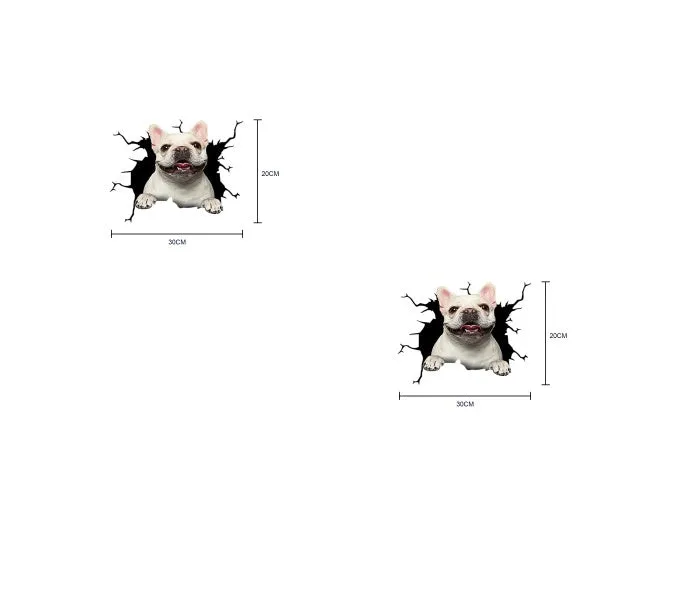 Creative simulation pet decoration car stickers paper material 20x30cm pack