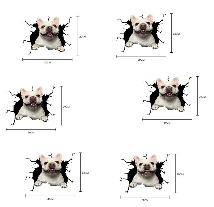 Creative simulation pet decoration car stickers paper material 20x30cm pack