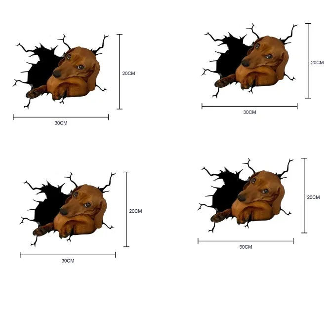 Creative simulation pet decoration car stickers paper material 20x30cm pack