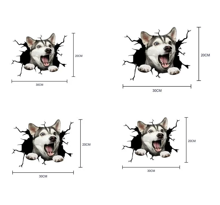 Creative simulation pet decoration car stickers paper material 20x30cm pack