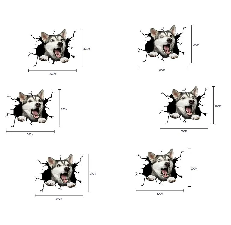 Creative simulation pet decoration car stickers paper material 20x30cm pack