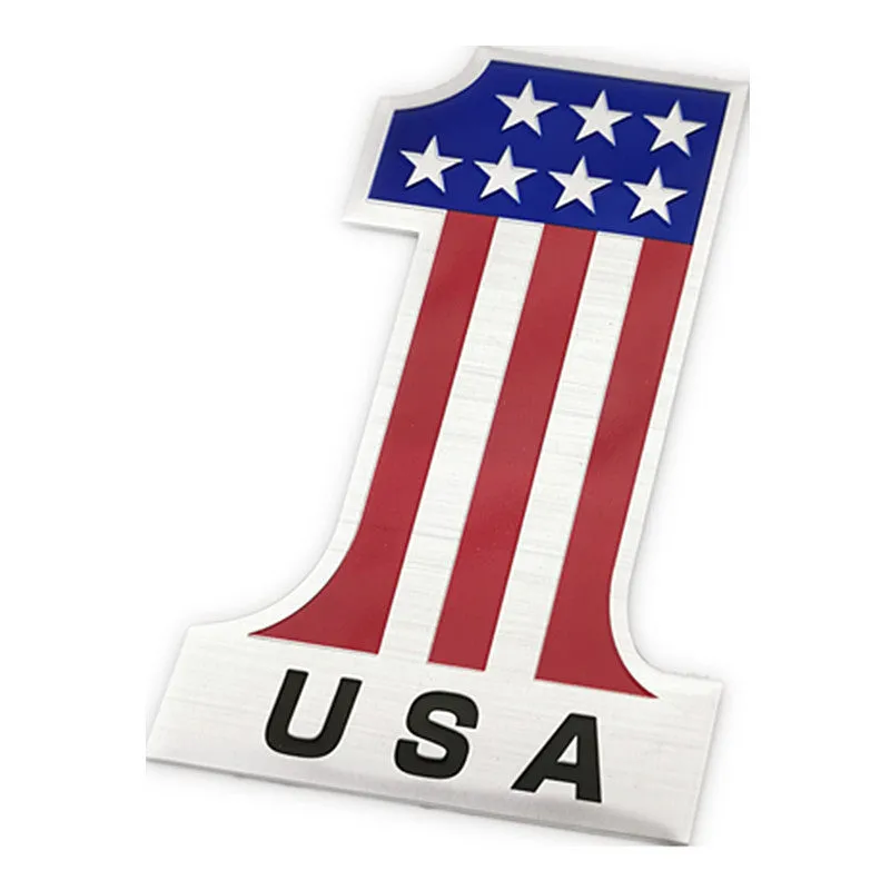 3D metal aluminium alloy national flag car sticker in 12cm x 8cm size, showing raised flag design on car door