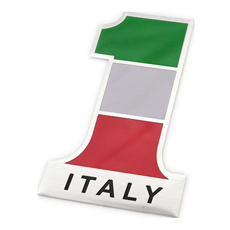 3D metal aluminium alloy national flag car sticker in 12cm x 8cm size, showing raised flag design on car door