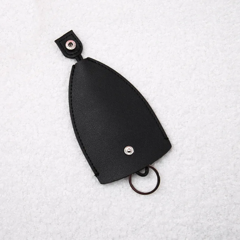 Cartoon pull-out key case in PU leather showing pull-out mechanism and colourful design options