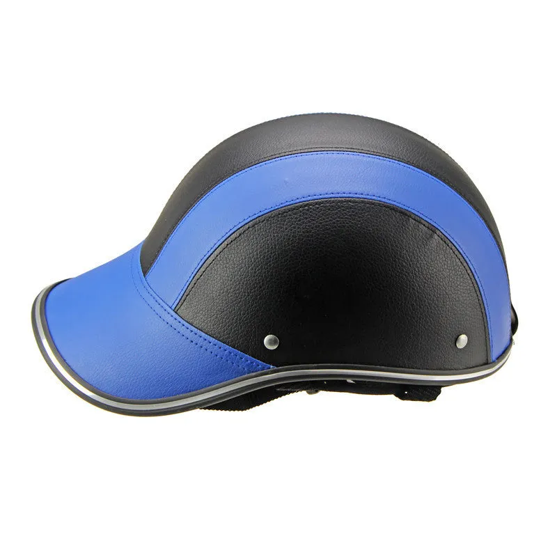 Open face ABS motorcycle helmet in blue for electric scooters and cars with 54-60 cm fit