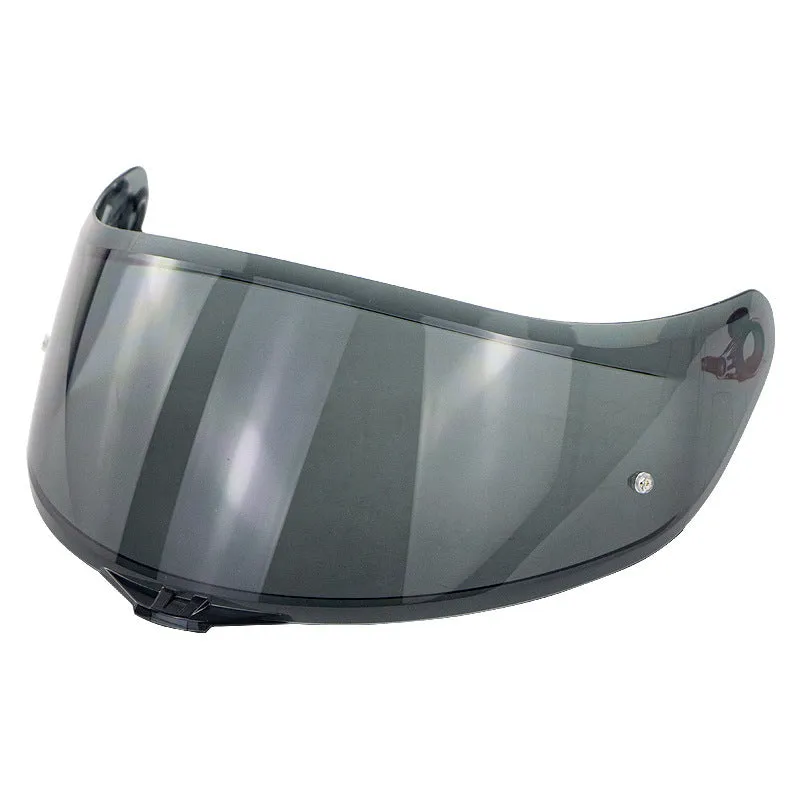 Motorcycle helmet lens with anti-fog film buckle, Transparent Revo Blue finish