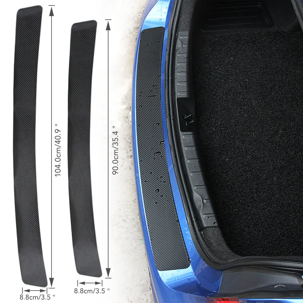 Carbon fiber anti-scratch strip anti-kick film protective pad for trunk pedal, 104 cm or 90 cm length
