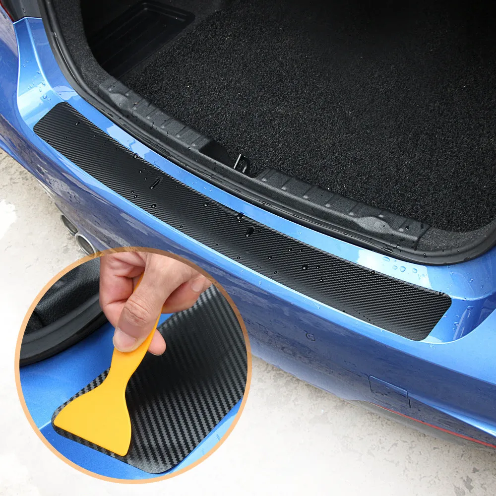 Carbon fiber anti-scratch strip anti-kick film protective pad for trunk pedal, 104 cm or 90 cm length