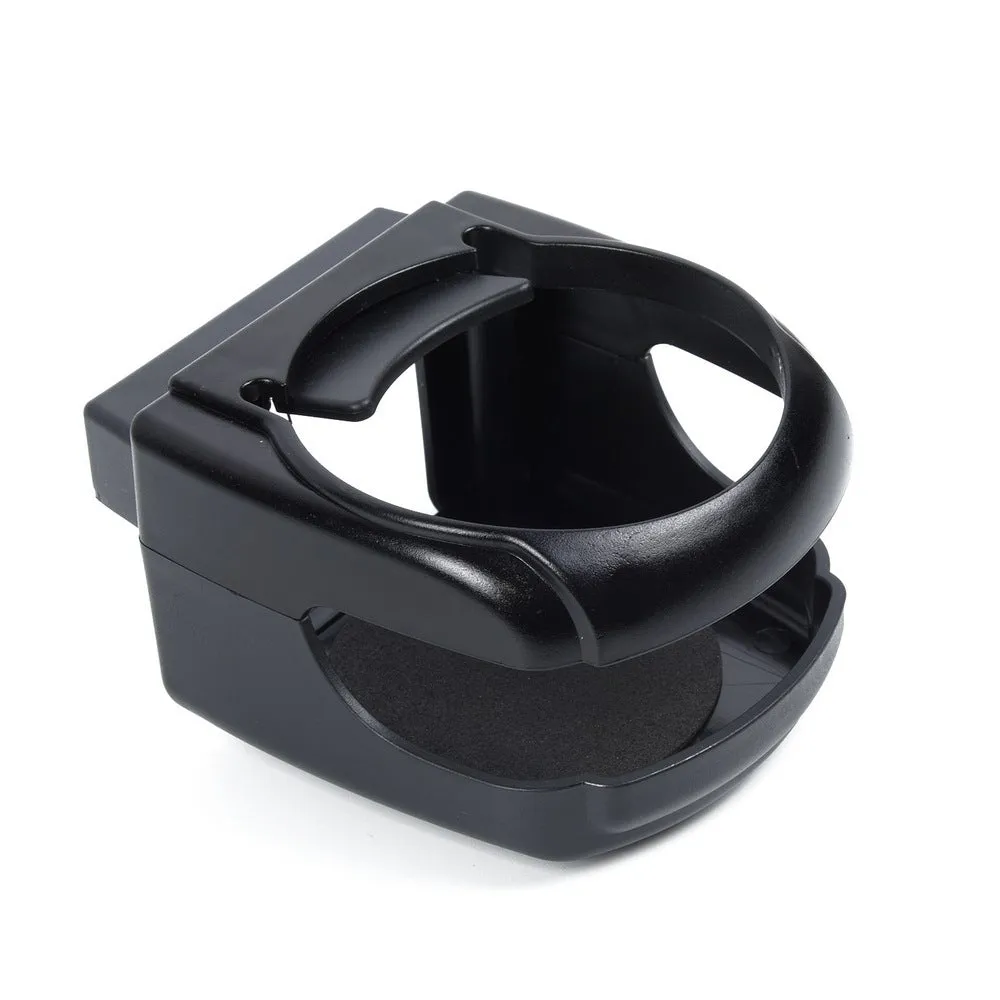 Aluminum alloy car water cup holder clipped onto vehicle air outlet, black colour, with a drink can