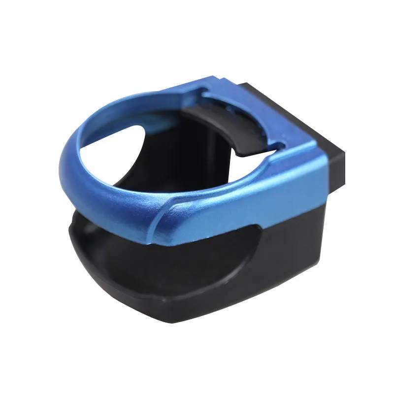 Aluminum alloy car water cup holder clipped onto vehicle air outlet, black colour, with a drink can