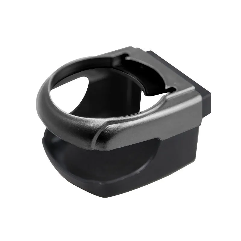 Aluminum alloy car water cup holder clipped onto vehicle air outlet, black colour, with a drink can