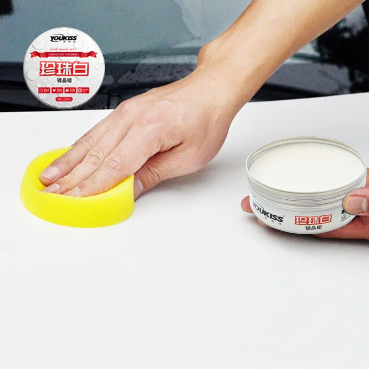 Box of white car wax solid coating crystal wax 200g for gloss repair and protection