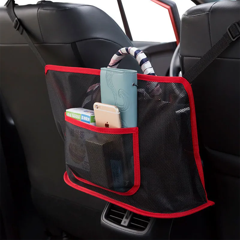 Car storage net pocket bag Oxford cloth and mesh 40x12x26cm for front seat back organisation