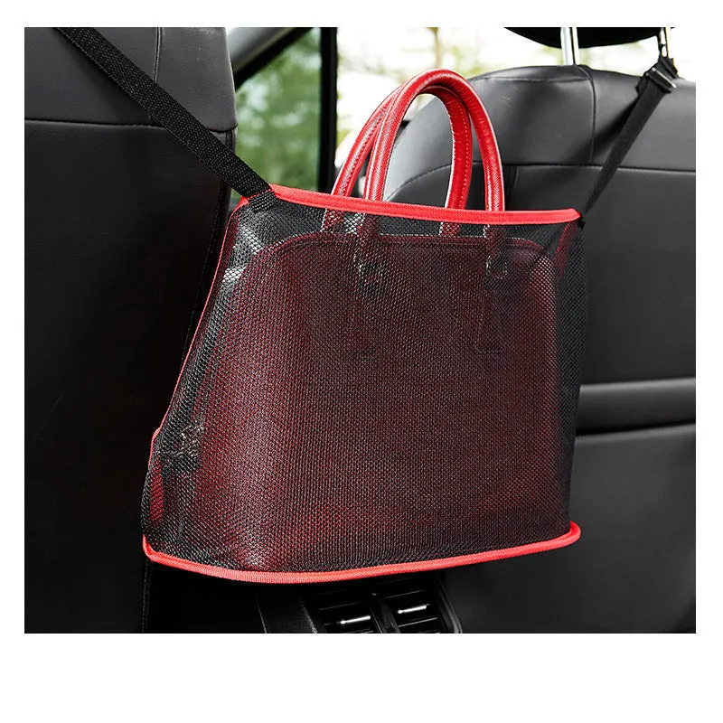 Car storage net pocket bag Oxford cloth and mesh 40x12x26cm for front seat back organisation
