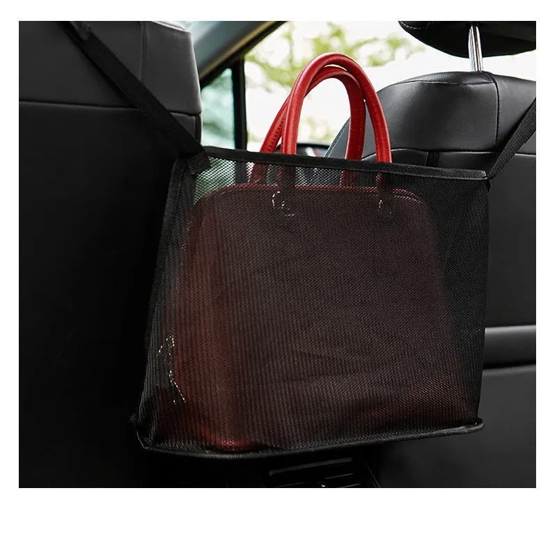 Car storage net pocket bag Oxford cloth and mesh 40x12x26cm for front seat back organisation