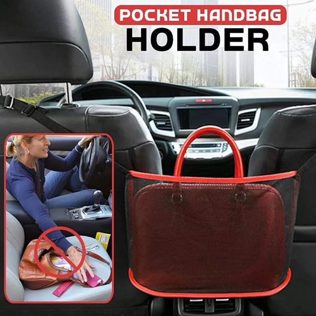 Car storage net pocket bag Oxford cloth and mesh 40x12x26cm for front seat back organisation