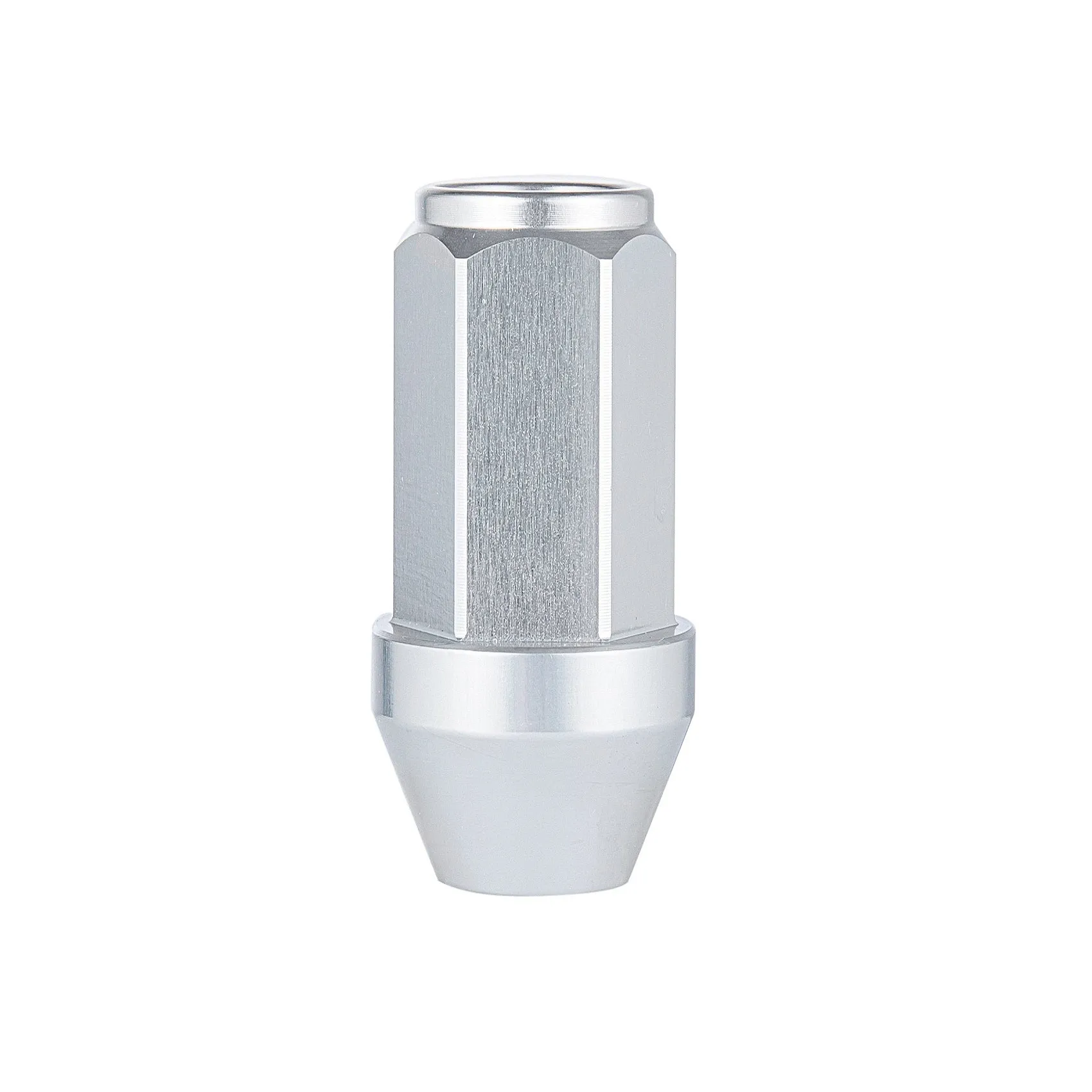 Set of 20 aluminium alloy wheel nuts in silver with three thread sizes M12 and M14
