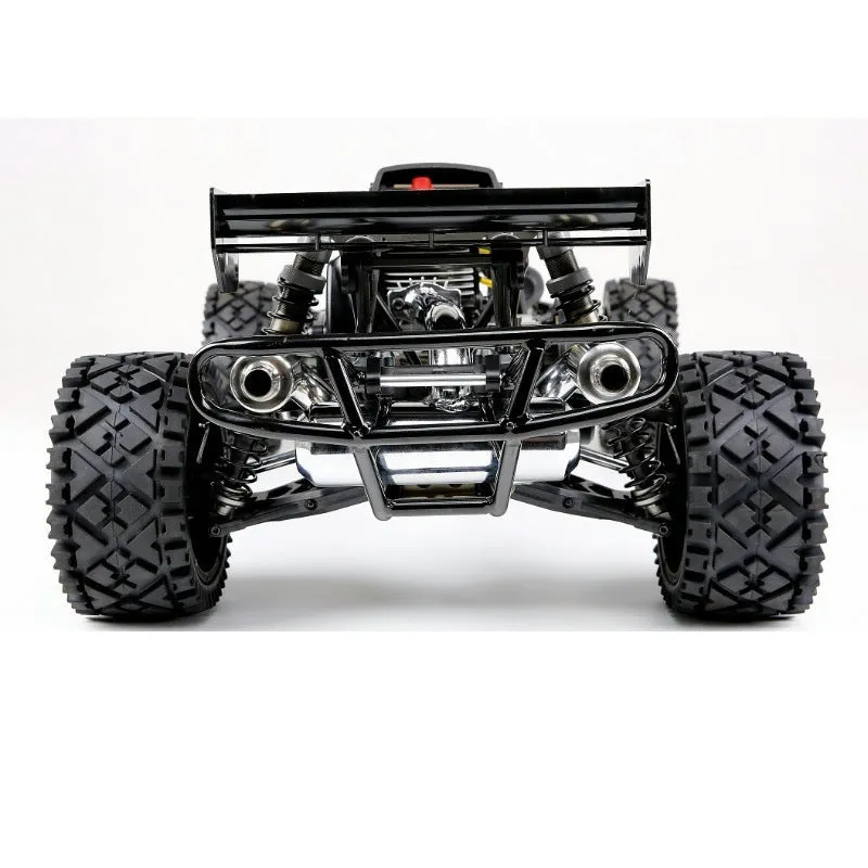 Silver stainless steel double row silencer exhaust pipe for remote control car, 28x23x12cm