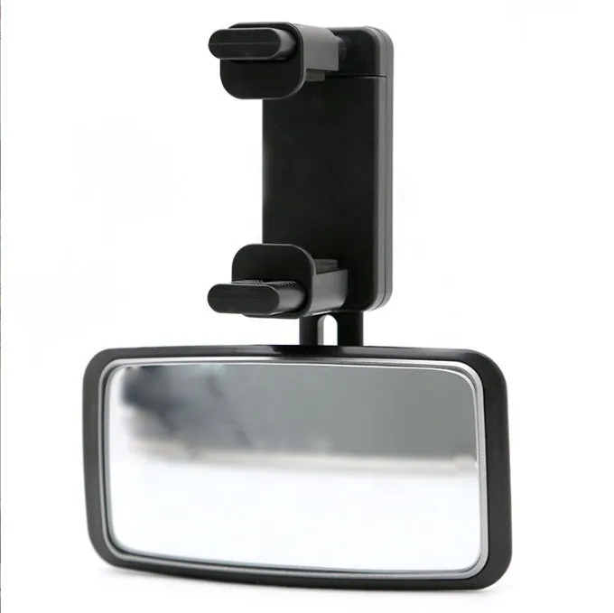 HD curved rearview mirror reflector for car rear seat monitoring, plastic and glass construction