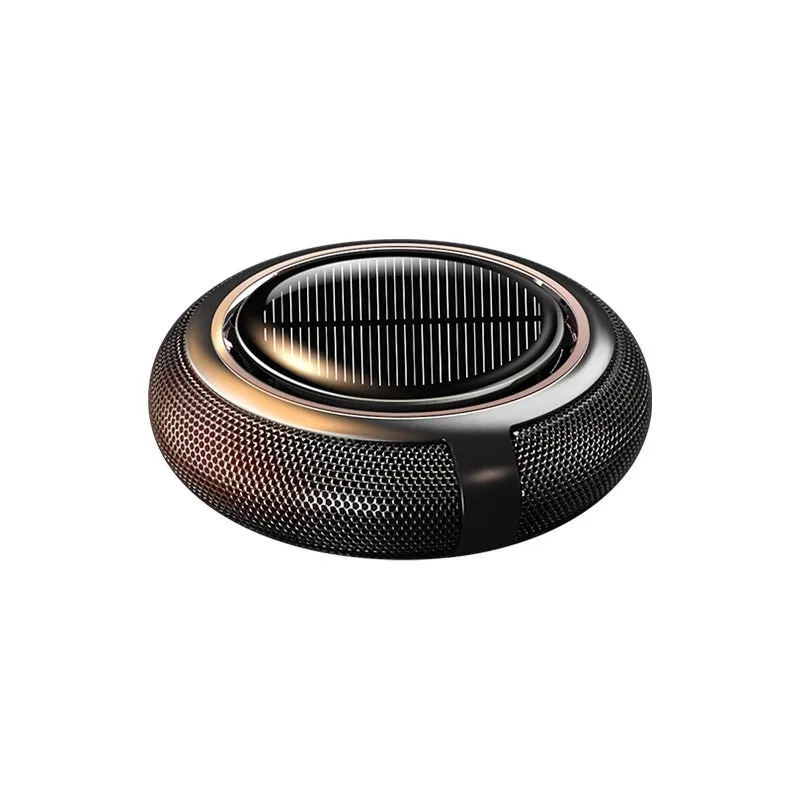Solar rotating car aromatherapy with beech wood diffuser and jasmine scented green tea in black style