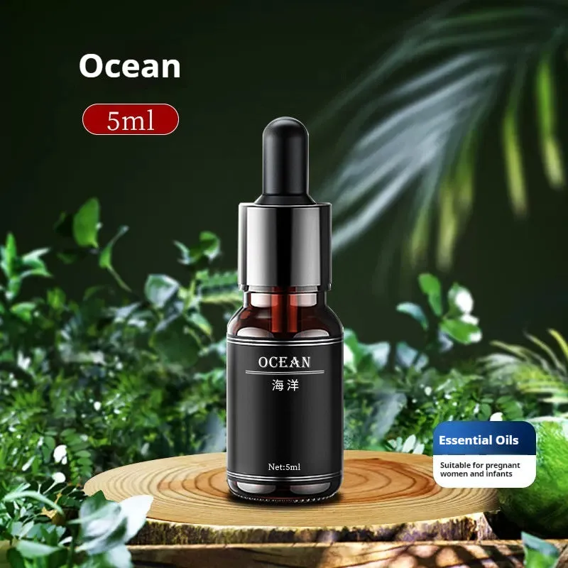 Solar rotating car aromatherapy with beech wood diffuser and jasmine scented green tea in black style