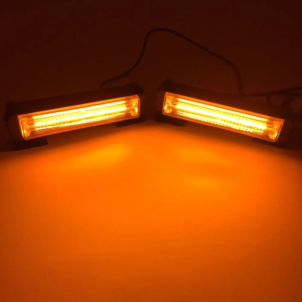 Yellow double-sided net strobe warning light with 160mm aluminium alloy housing