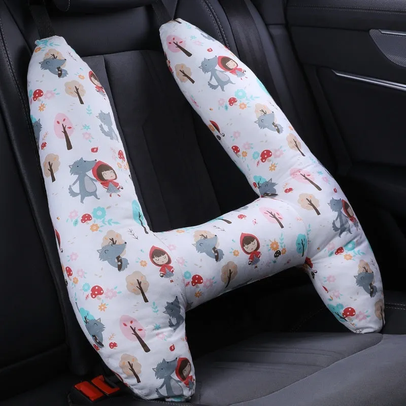 55x70cm car headrest pillow with pearl cotton filling in dinosaur pattern