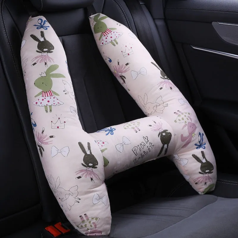 55x70cm car headrest pillow with pearl cotton filling in dinosaur pattern