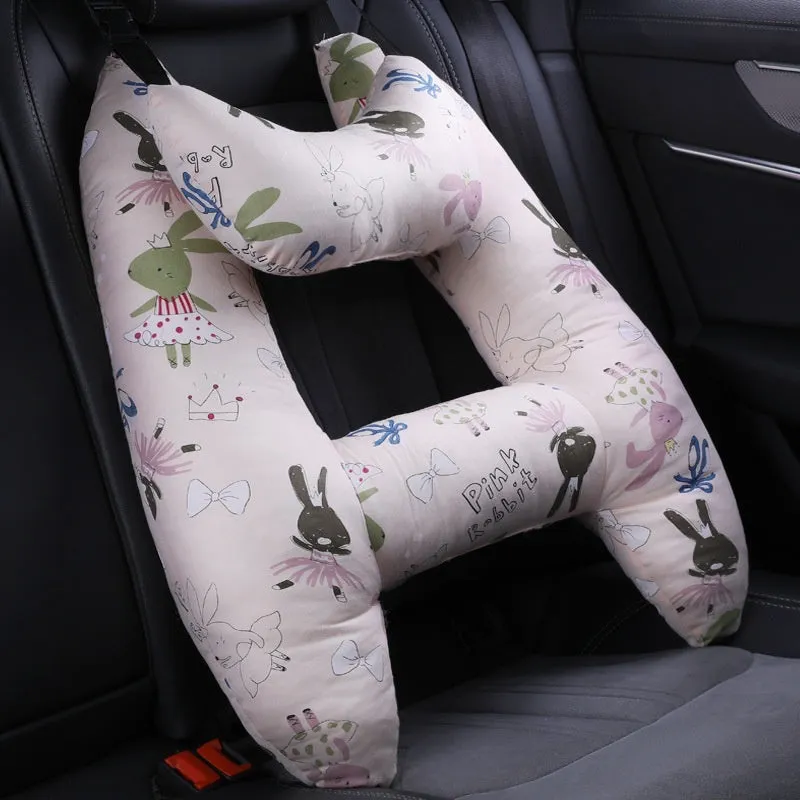 55x70cm car headrest pillow with pearl cotton filling in dinosaur pattern