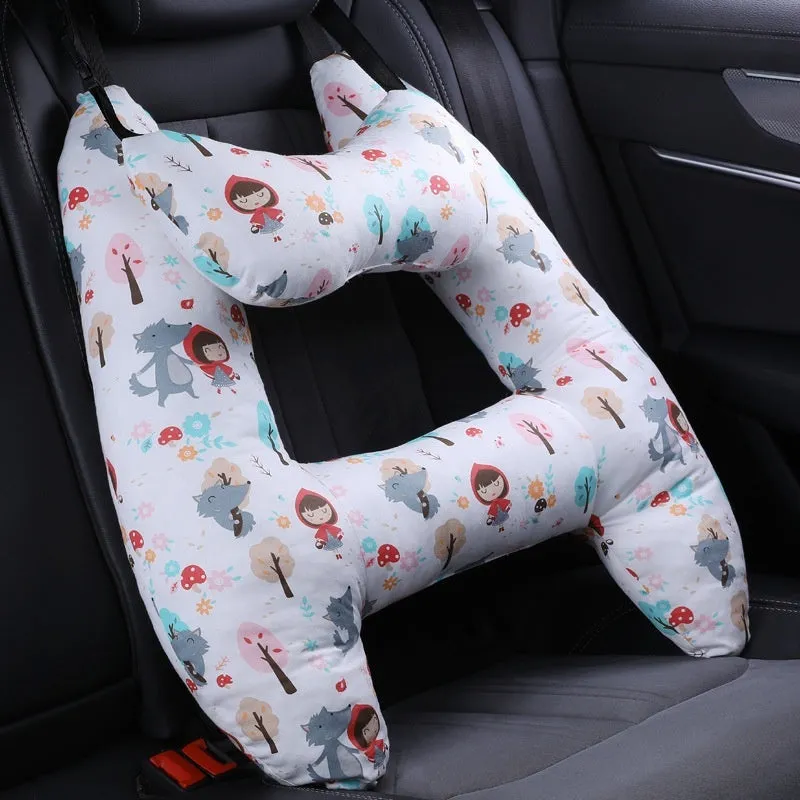 55x70cm car headrest pillow with pearl cotton filling in dinosaur pattern