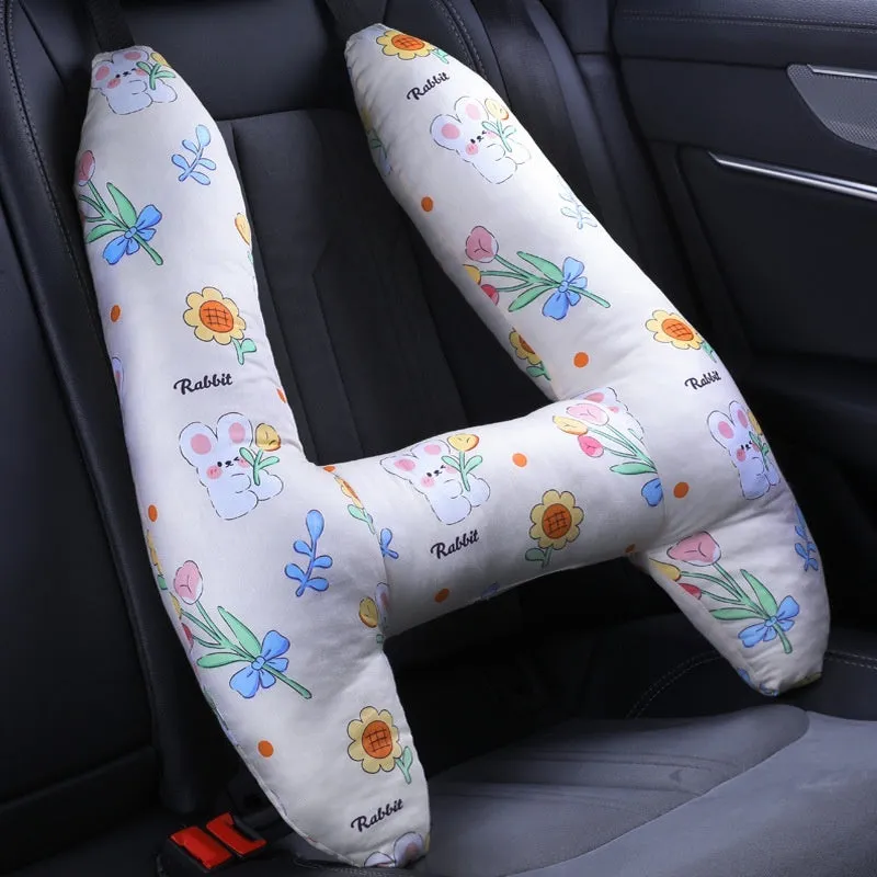 55x70cm car headrest pillow with pearl cotton filling in dinosaur pattern