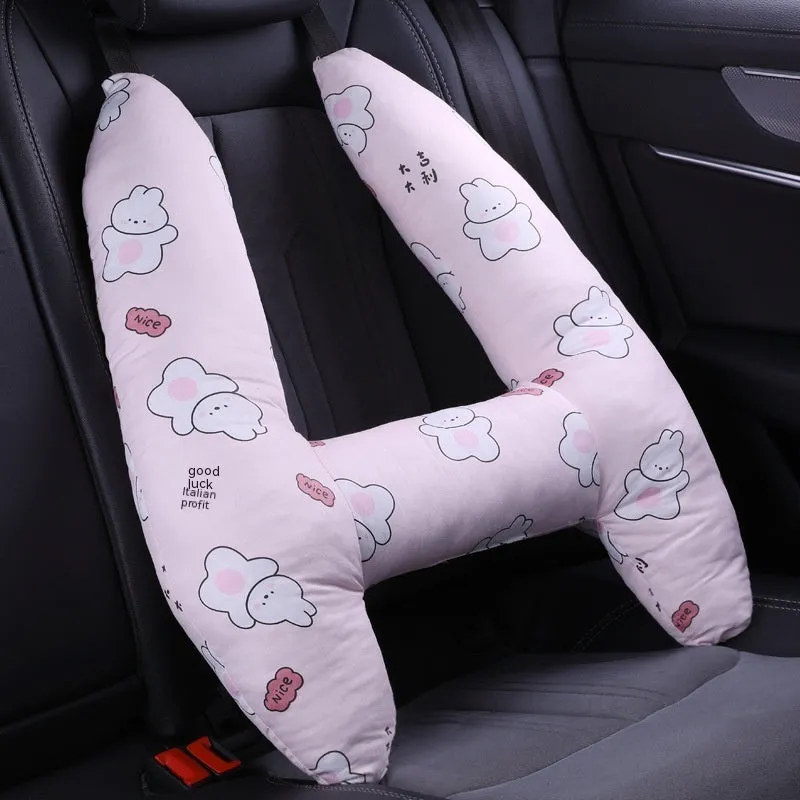 55x70cm car headrest pillow with pearl cotton filling in dinosaur pattern