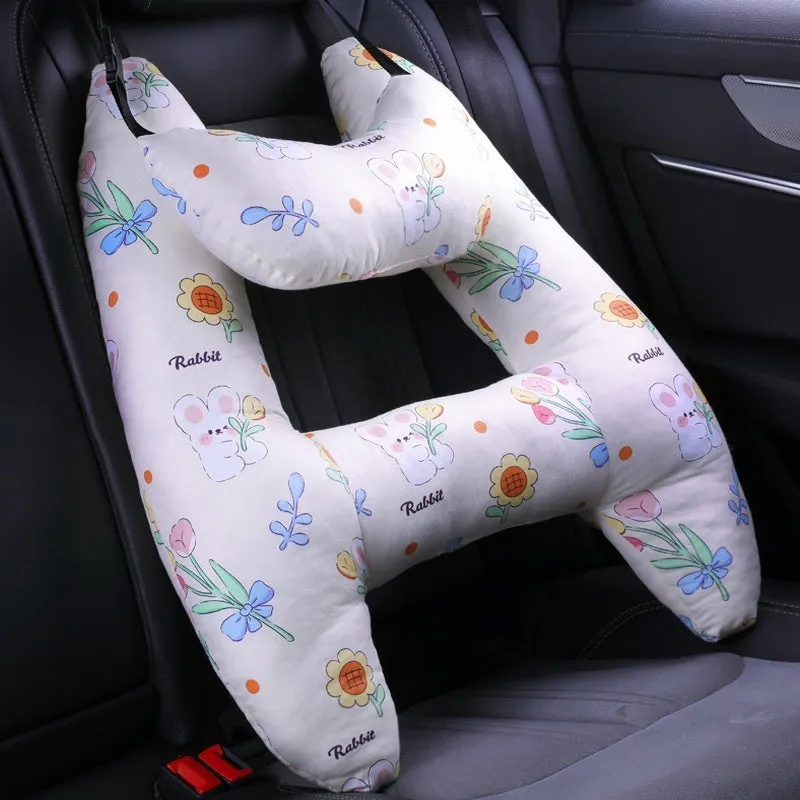 55x70cm car headrest pillow with pearl cotton filling in dinosaur pattern
