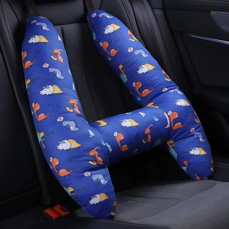 55x70cm car headrest pillow with pearl cotton filling in dinosaur pattern