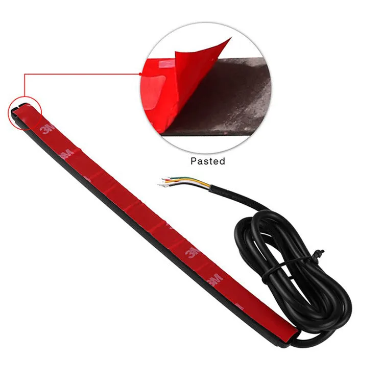Motorcycle LED brake light two-colour steering waterproof bar silicone 220mm 12V integrated taillight