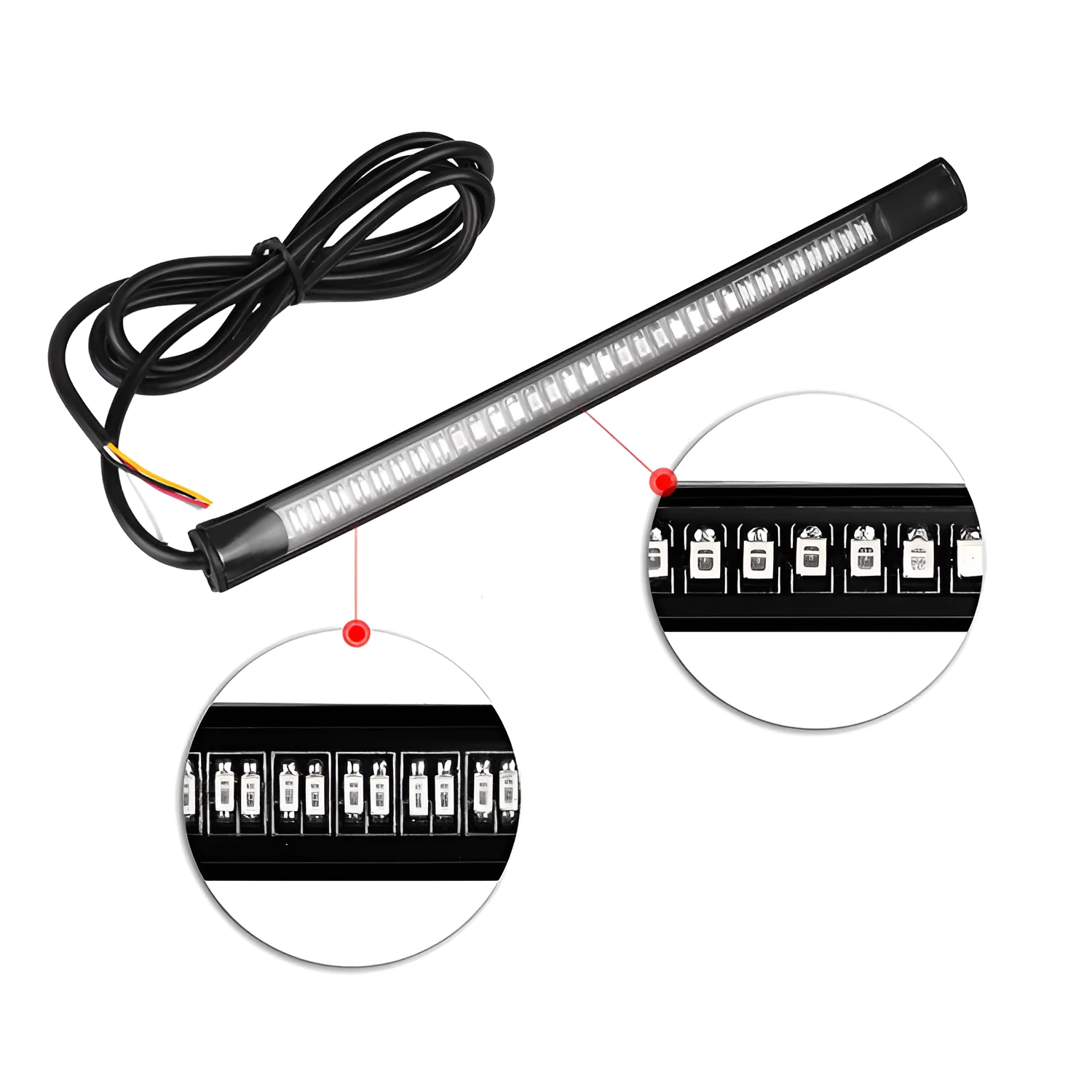 Motorcycle LED brake light two-colour steering waterproof bar silicone 220mm 12V integrated taillight